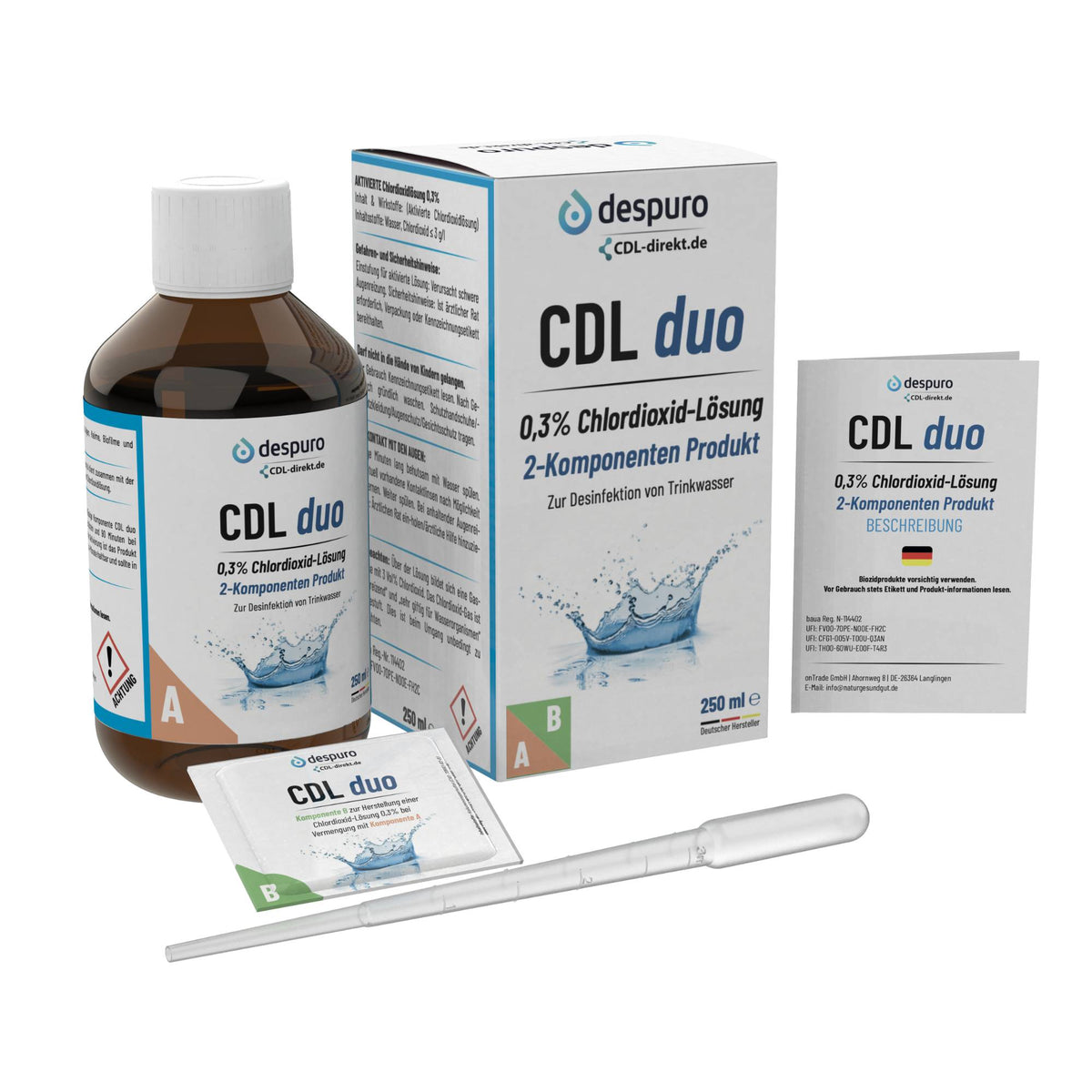 CDL 0,3% 2-Komponenten Chlordioxid-Lösung 250 ml DUO