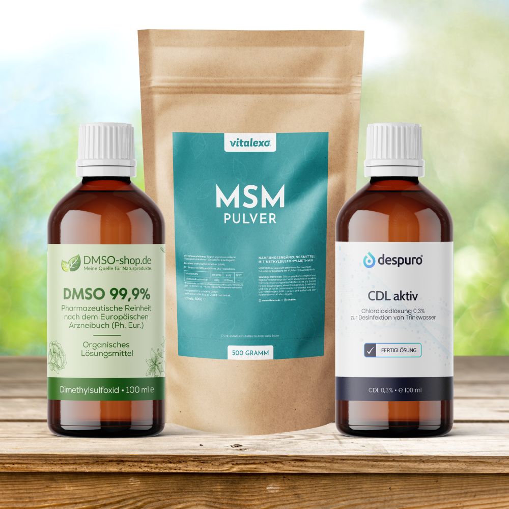 Sparpaket bestehend aus DMSO, MSM Pulver und CDL 0,3%