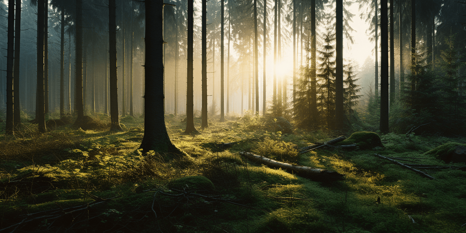 Waldlichtung zur Morgendämmerung