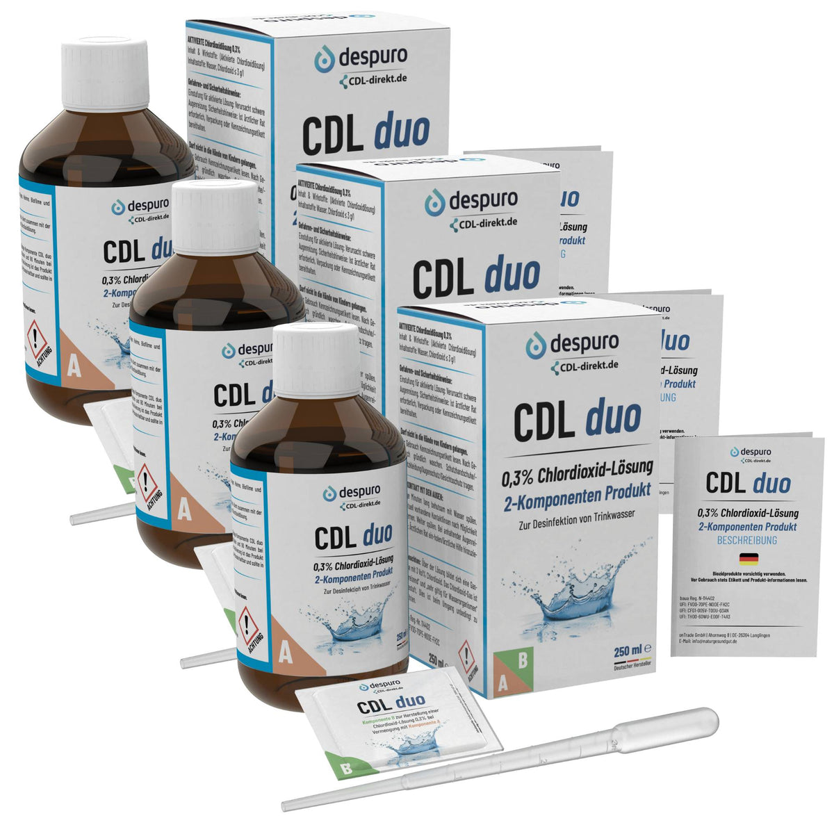 CDL 0,3% 2-Komponenten Chlordioxid-Lösung 250 ml DUO